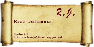 Riez Julianna névjegykártya